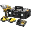 DeWALT DCF961H2T 18V XR 1/2" High Torque Impact Wrench Kit - 2x5Ah Powerstack, Charger & TSTAK II Case