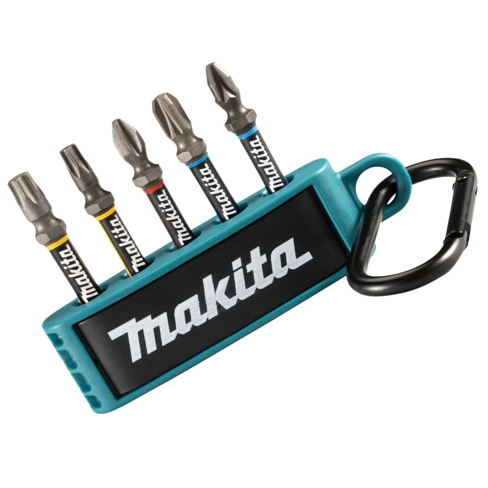 Makita E-13568 5 Piece 50mm Impact Premier Screw Bit Set Impact Driver + Keyring