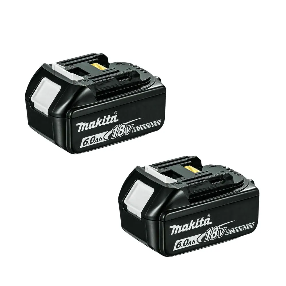 Makita Twin Pack Genuine BL1860B 18V 6.0Ah Li-Ion Battery Charge Level Indicator