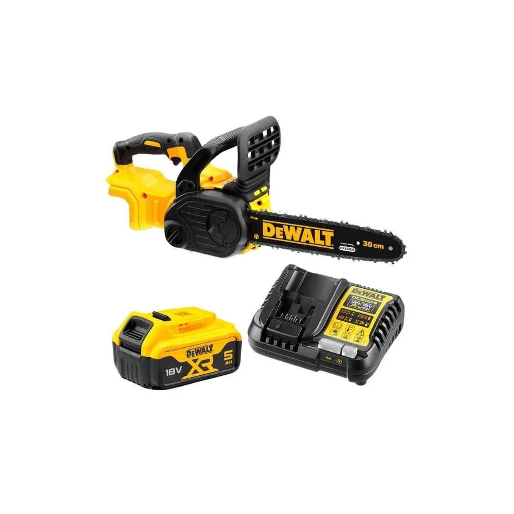 DeWALT DCM565P1 Cordless Brushless 18V Chainsaw With 5Ah Battery And Charger Set, 30 cm 