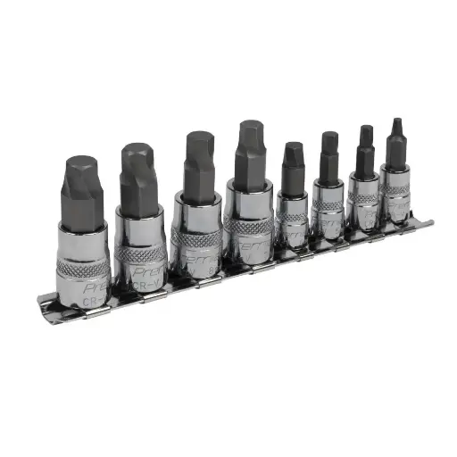 [AK65600] Sealey AK65600 Hex Socket Bit Set Lock-On 8pc 1/4″ & 3/8″ Sq Drive Metric
