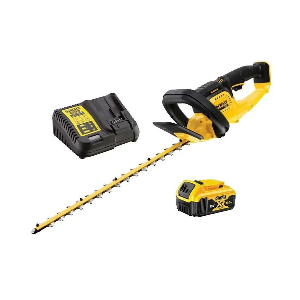DeWalt DCMHT563P1-GB 18V Cordless 55cm Hedge Trimmer with 5Ah Battery & Charger