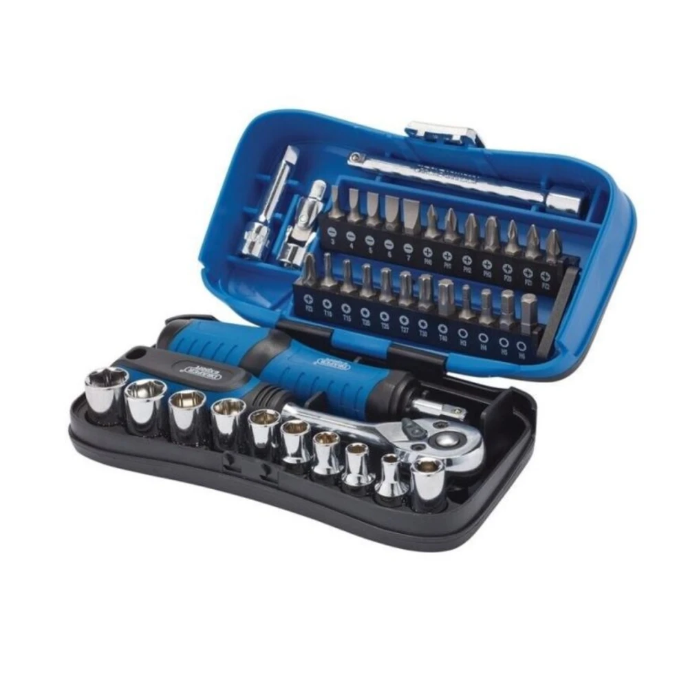 Draper 04713 39 Piece Expert Socket and Screwdriver Bit Set 1/4" Square Drive