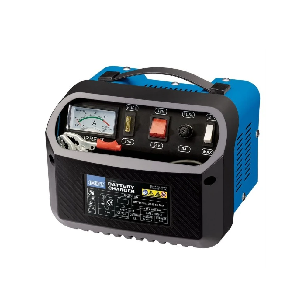 Draper 52965 12/24V Battery Charger 10 - 14A