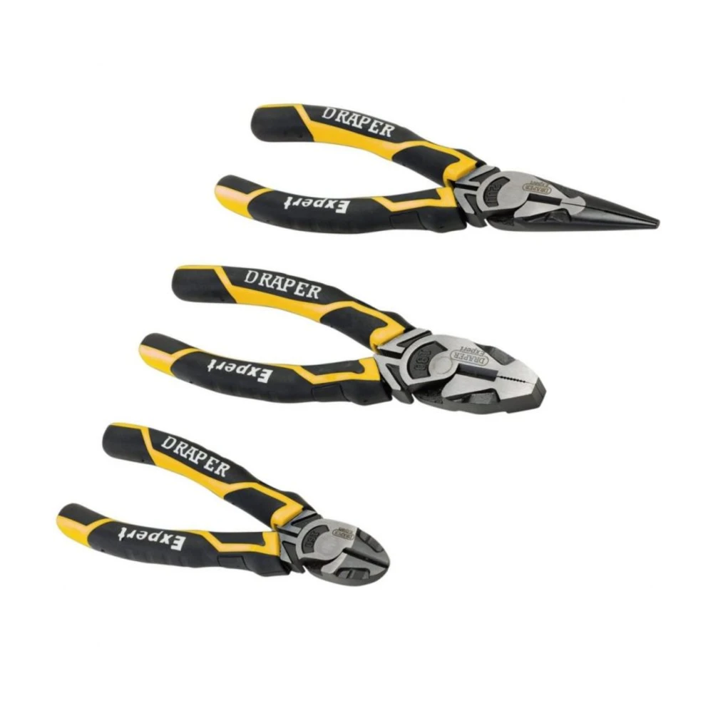 Draper 28038 High Leverage Plier Set Yellow (3 Piece)