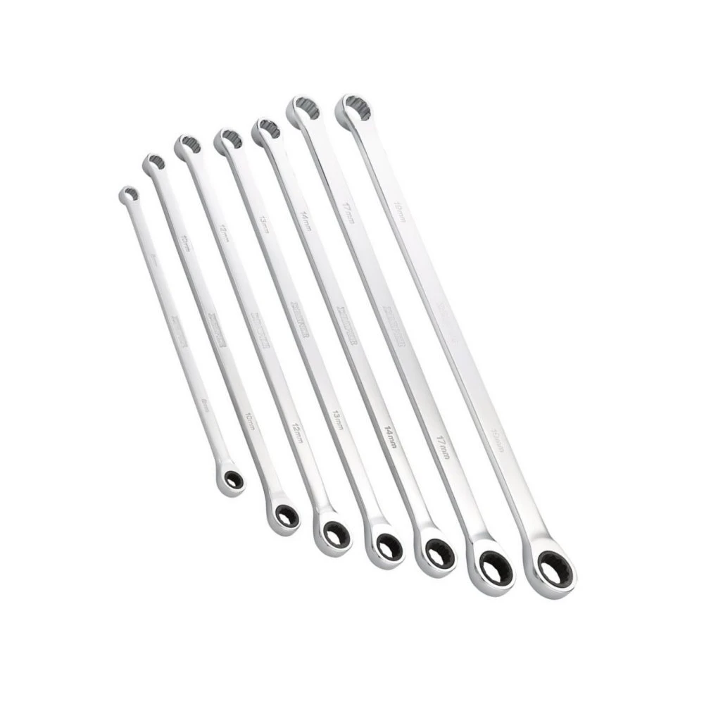 Draper 27778 7pcs. Hi-Torq Extra-Long Double Ring Ratchet Spanner Set