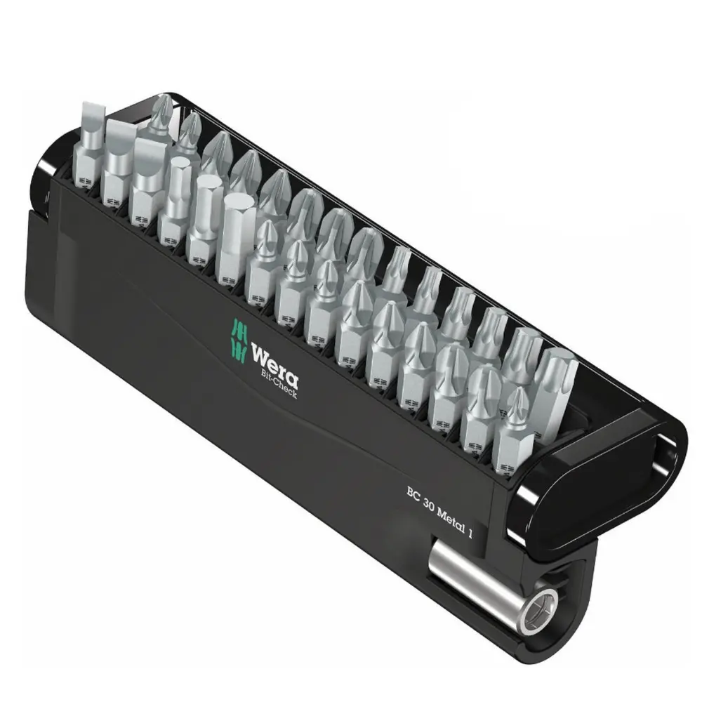 Wera 057434 Bit-Check Metal PZ PH TX SL Hex Bit Set of 30 Piece