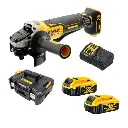 DeWALT DCG406P2 18V XR 125mm Brushless Angle Grinder Paddle Switch Kit with 5Ah