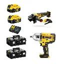 DeWALT DCF899P2 1/2in High Torque Impact Wrench + DCG406NT 125mm Angle Grinder Combo Kit