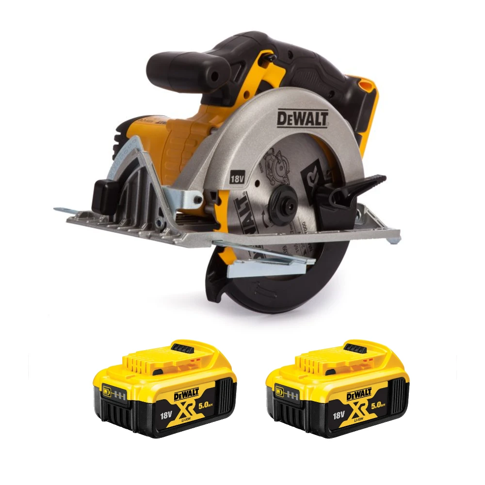 DeWALT DCS391N 18V XR Circular Saw 165mm with 2x5Ah Batteries DCB184