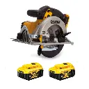 DeWALT DCS391N 18V XR Circular Saw 165mm with 2x5Ah Batteries DCB184