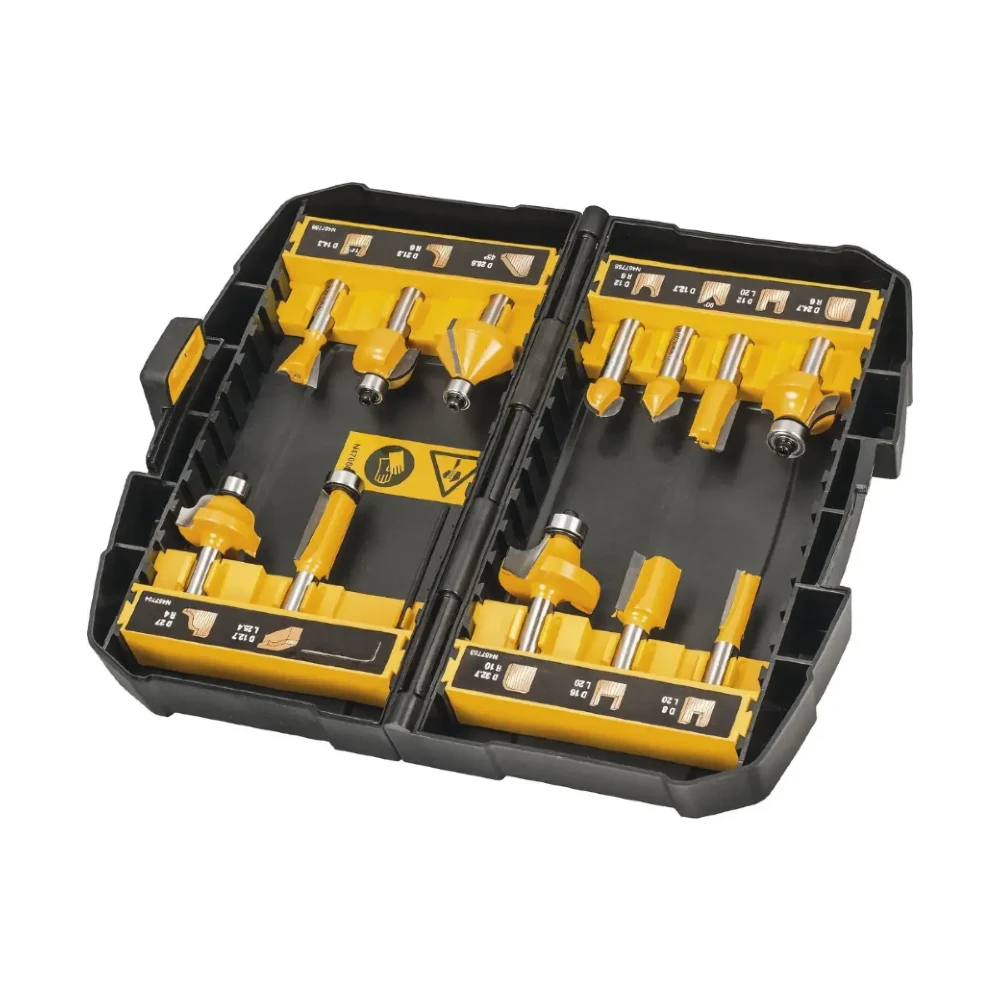 DeWALT DT90016-QZ Router Bit Set 8 mm Shaft 12 Pieces