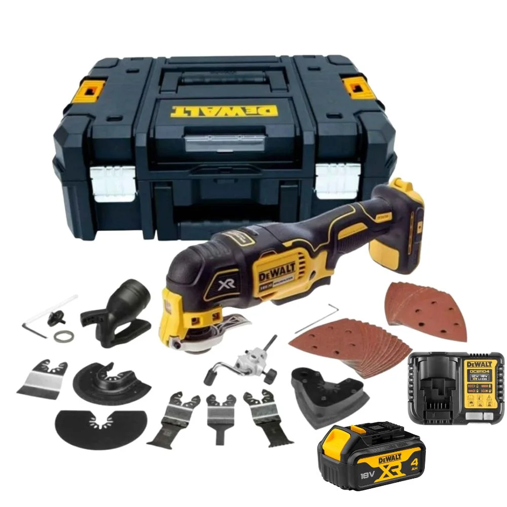 DeWALT DCS355M1 18V XR Brushless Multi-Tool with 35pc Accessory Kit, 1 x 4.0Ah Battery, Charger and TSTAK II Case