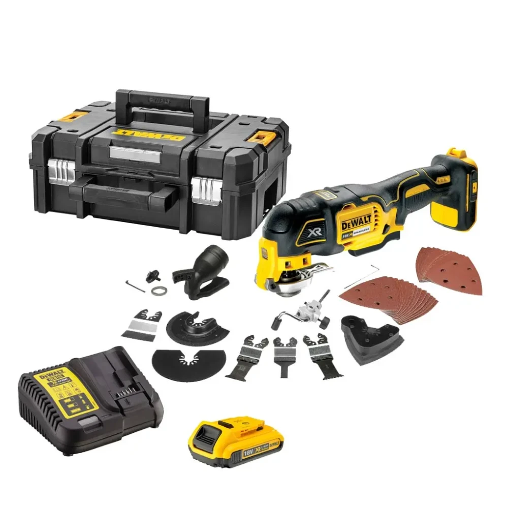 DeWALT DCS355D1 Cordless 18V XR Brushless Multi-Tool with 35pc Accessory Kit, 1 x 2.0Ah Battery, Charger and TSTAK II Case