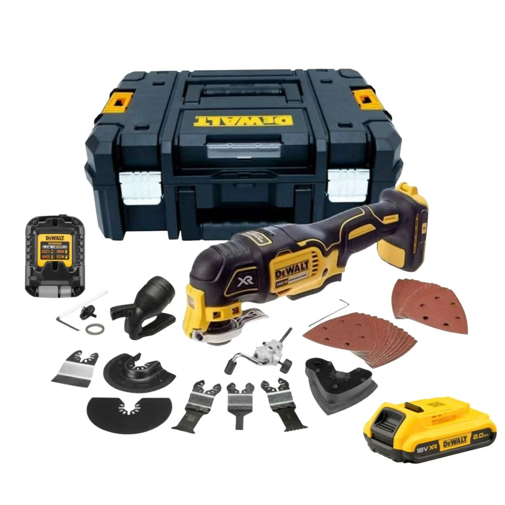 DeWALT DCS355D1 Cordless 18V XR Brushless Multi-Tool with 35pc Accessory Kit, 1 x 2.0Ah Battery, Charger and TSTAK II Case