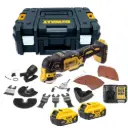 DeWALT DCS355P2 18V XR Brushless Multi-Tool with 35pc Accessory Kit, 2 x 5.0Ah Batteries, Charger and TSTAK II Case