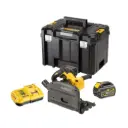 DeWALT DCS520T2 54V XR FLEXVOLT 165mm Plunge Saw, Kit – 2x6Ah Batteries, Charger & TSTAK VI Case 