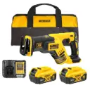 DeWALT DCS367P2 Cordless 18V XR Brushless Compact Reciprocating Saw with 2x5Ah Batteries,Charger & Tool Bag