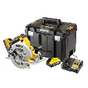 DeWALT DCS570H2T 18V XR Brushless 184mm Circular Saw Kit - 2x5.0Ah PowerStack Batteries, Charger & TSTAK Vl Case