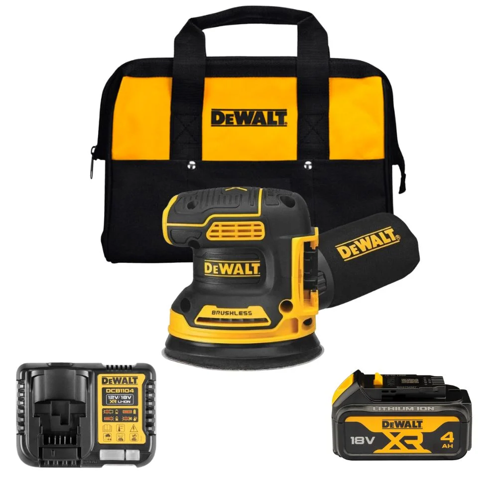 DeWALT 18V XR Orbit Sander DCW210M1 125mm 1 x 4Ah Battery, Charger & Bag