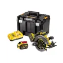 DeWALT DCS578T2 54V XR FLEXVOLT Brushless 190mm Circular Saw Kit – 2 × 6.0Ah Batteries, Charger & TSTAK Case