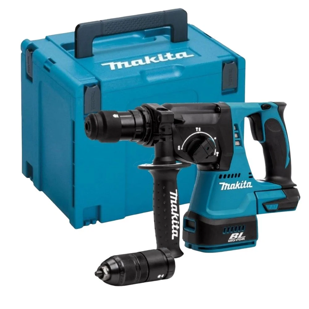 Makita DHR243ZJ Cordless18V SDS+ Plus Brushless Rotary Hammer Drill & MAKPAC 4