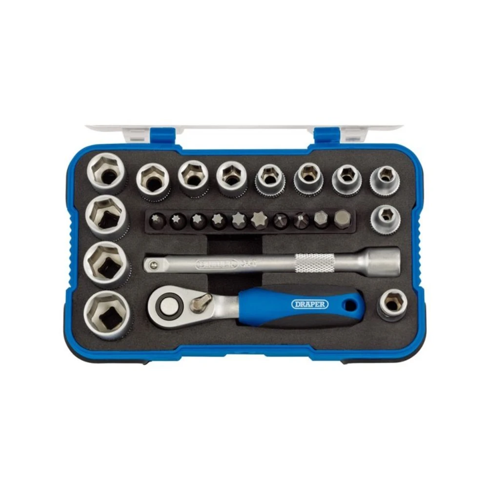 Draper 16354 BD25M 1/4in Sq Dr Metric Socket Set 25 Piece