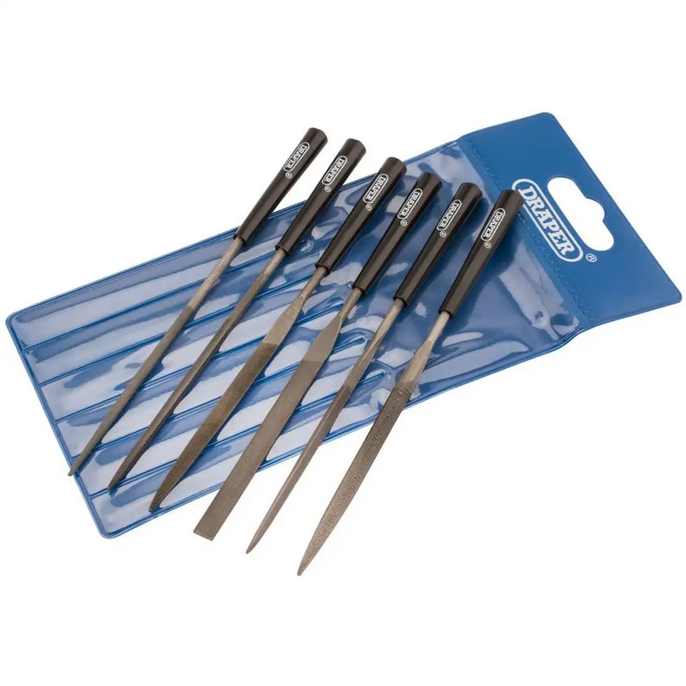 Draper 82577 Needle File Set Precision Jewellers Small Metal Hand 140mm - 6 Pack