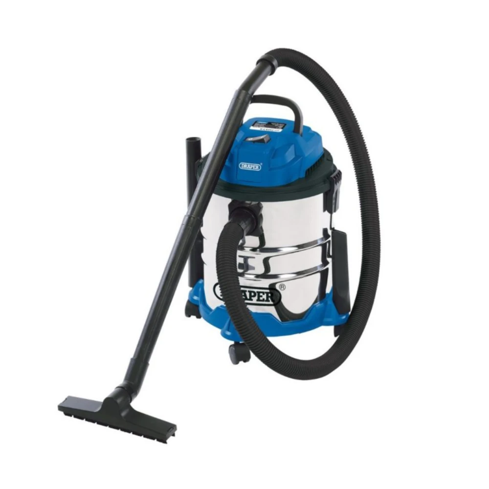 Draper 20515 Wet And Dry Vacuum Cleaner With Stainless Steel Tank, 20L, 1250W