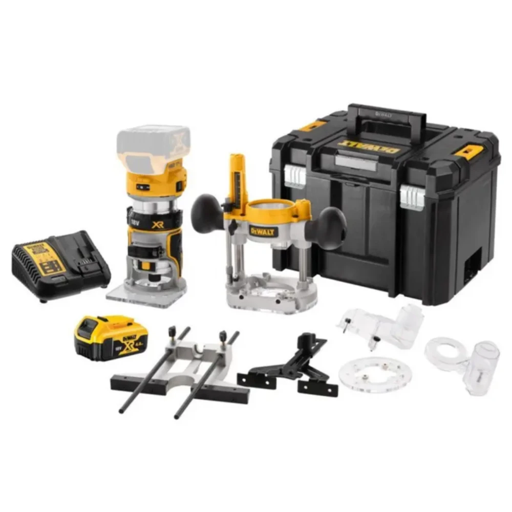 DeWALT DCW604P1 18V XR Brushless Router kit 1x 5Ah battery and charger with TSTAK