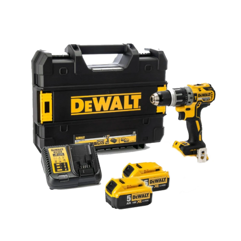 DeWALT DCD796P2-GB 18V XR Brushless Compac Combi Drill Kit with 2x5Ah 