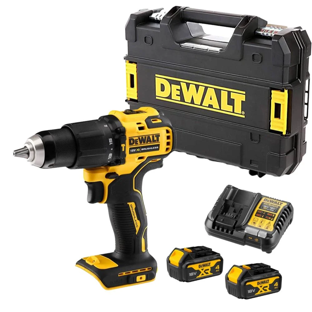DeWALT DCD709M2T 18V XR Brushless Combi Drill – 2 x 4Ah Battery, Charger & TSTAK Case