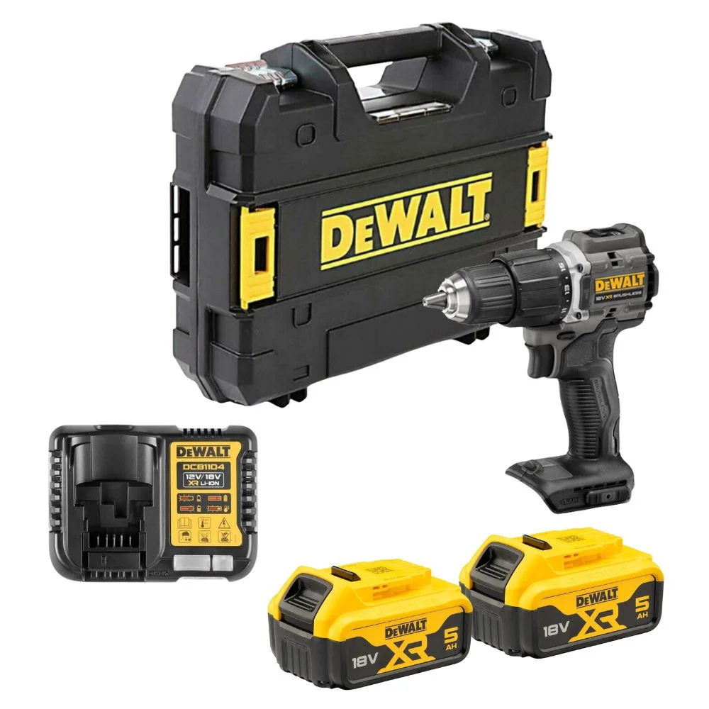 DeWALT DCD100P2T 18V XR Cordless Brushless Combi Drill with 2x5.0Ah Batt, Charger & Case LIMITED EDITION