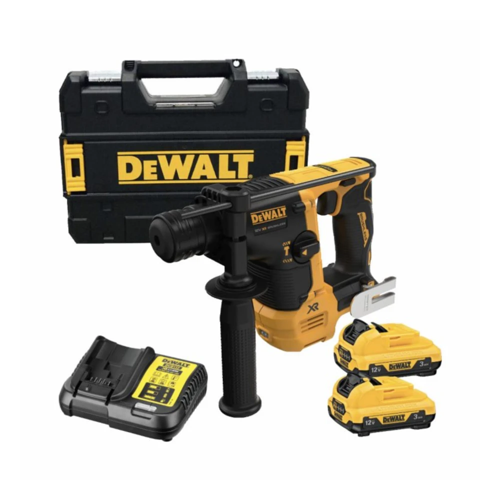 DeWALT DCH072L2 12V XR 14mm Brushless SDS+ Hammer Drill - 2 X 3Ah Charger and Case