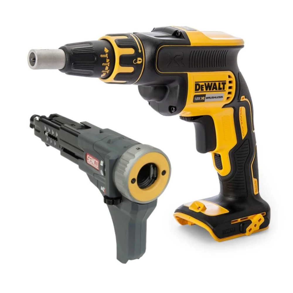 DeWALT DCF620N-XJ 18V XR Single Screw Drywall Screwdriver & Senco 9Z2012N Attachment