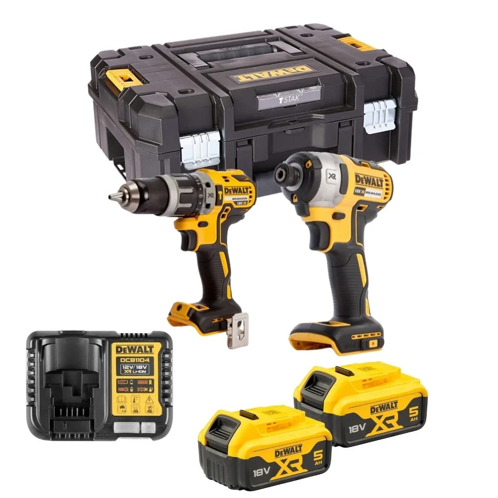 DeWALT DCK266P2T 18V XR BL Twin Kit with Batteries, Charger and TSTAK II