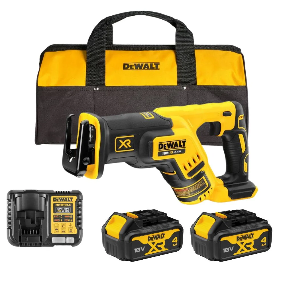 DeWALT DCS367M2 18V XR Brushless Reciprocating Saw with 2 x 4Ah Batteries, Charger & Tool Bag
