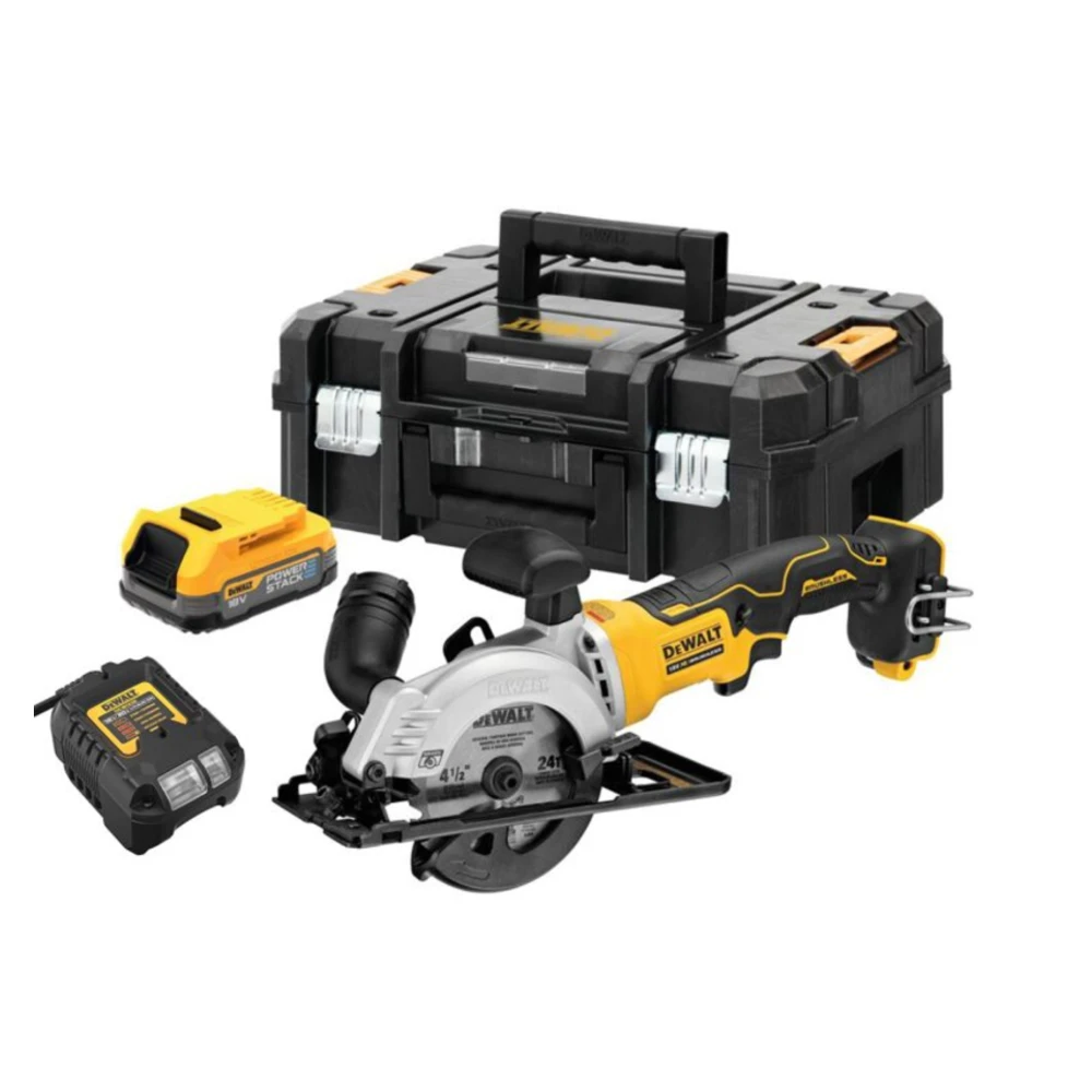 Dewalt DCS571E1T Cordless Circular Saw in TSTAK II Case, 1 x 1.7 Ah Powerstack Battery & Charger