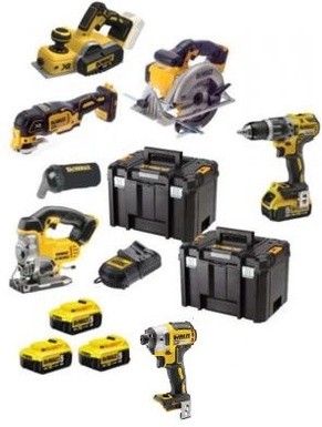 DeWalt 18V XR 6 Piece Kit 3 x 5.0Ah Li-Ion MOD