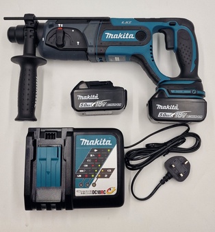 Makita DHR241 18V LXT Cordless Rotary Hammer Drill Kit – 2 x 5.0Ah Batteries & Charger