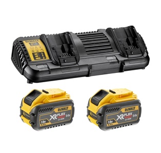 Dewalt DCB547 18V/54V 9.0Ah FLEXVOLT Battery Twin Pack & DCB132 Charger Bundle