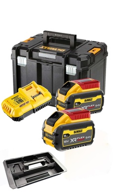 DeWalt 2x DCB547 18V / 54V XR FLEXVOLT 9Ah Battery and DCB118 Fast Charger w/ TSTAK