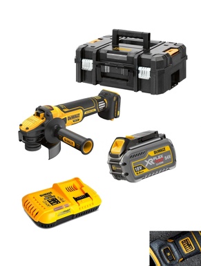 DeWalt DCG409VST1 18V/54V XR Flexvolt 125mm Variable Speed Grinder with 1x 6Ah KIT