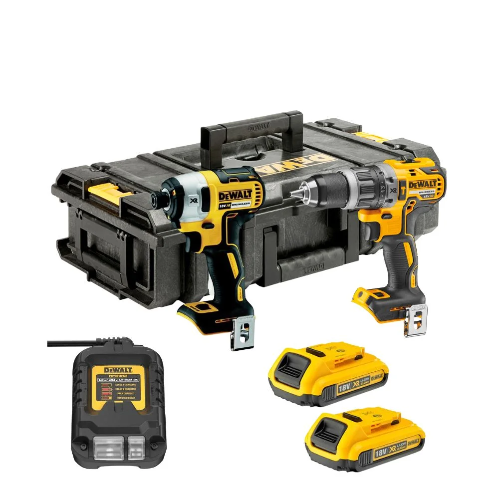 DeWALT DCK266D2 Combi Drill And Impact Driver XR 18v Brushless Kit With 2 x 2.0Ah Batts , Charger & DS150 Case