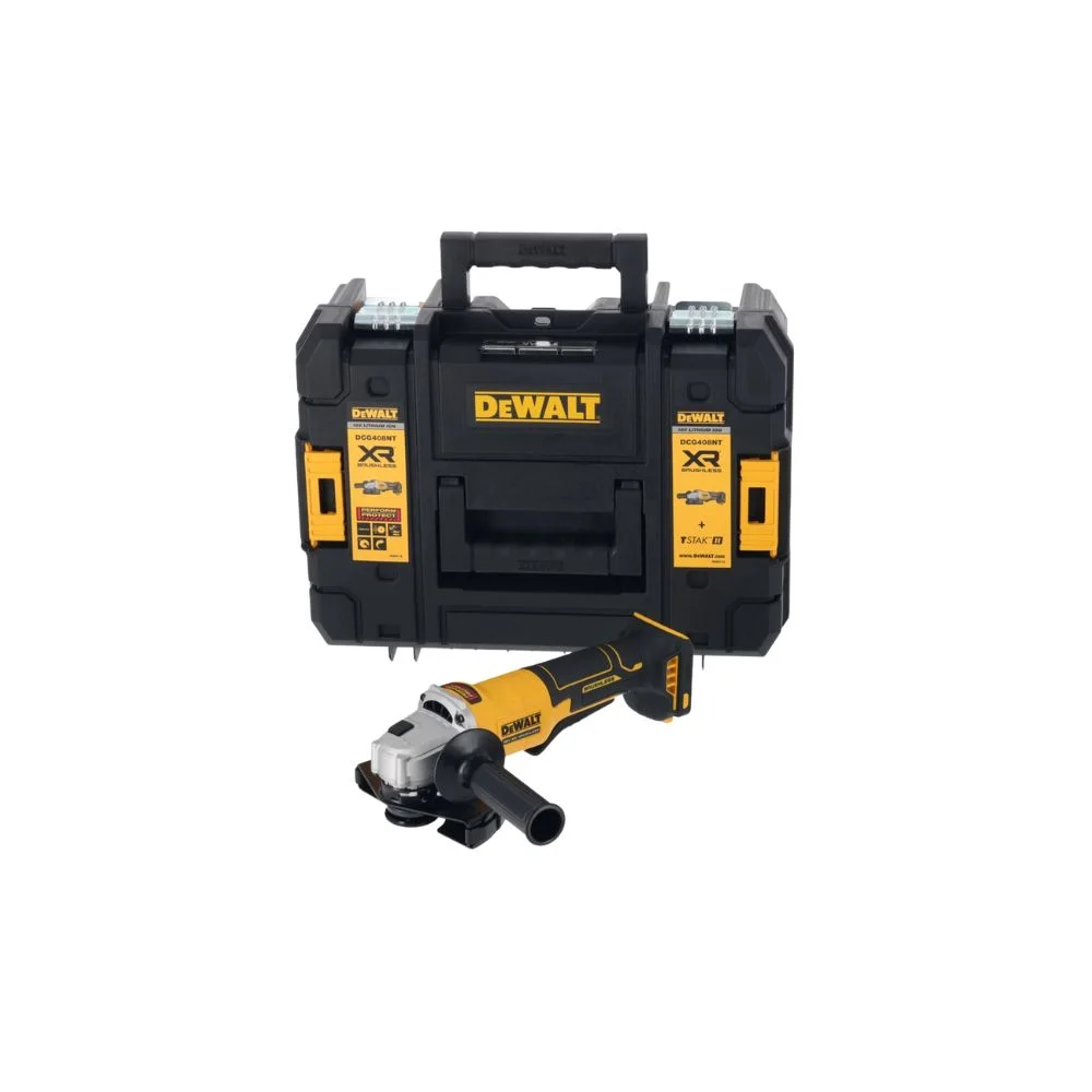 DeWALT DCG408NT 18V XR Brushless 125mm Paddle Switch Angle Grinder – Body Only & TSTAK II Case