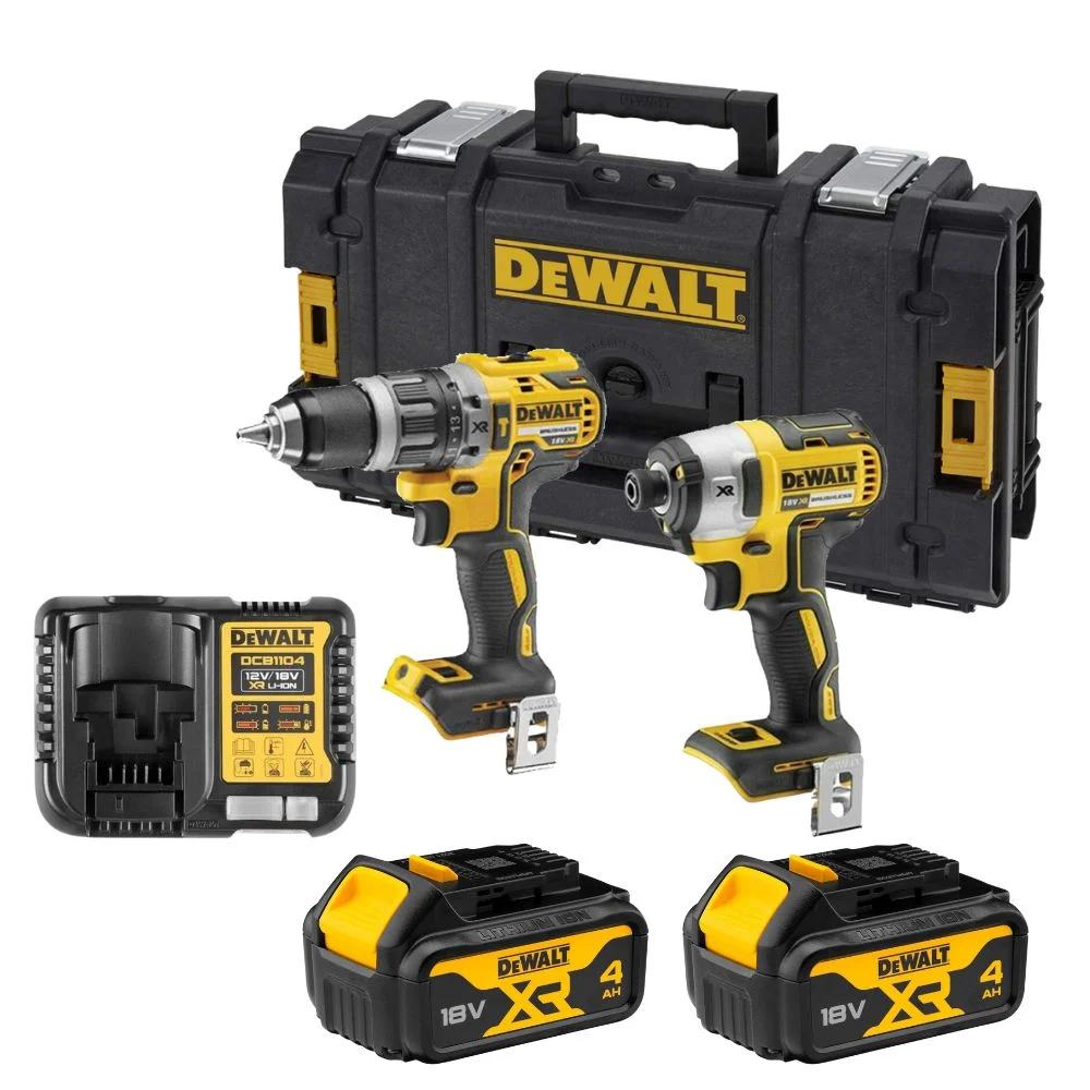 DeWALT DCK266M2 Combi Drill And Impact Driver XR 18V Brushless Kit Witih 2x4.0Ah Batts , Charger & DS150 Case