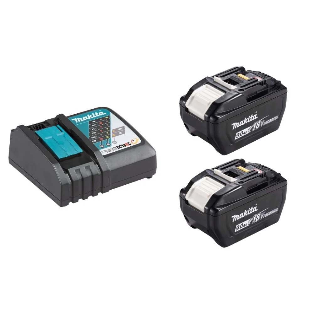 Makita BL1890 1915H4-0 18V LXT 9Ah Batteries Twin Pack & DC18RC 7.2V-18V LXT Multi-Voltage Compact Charger