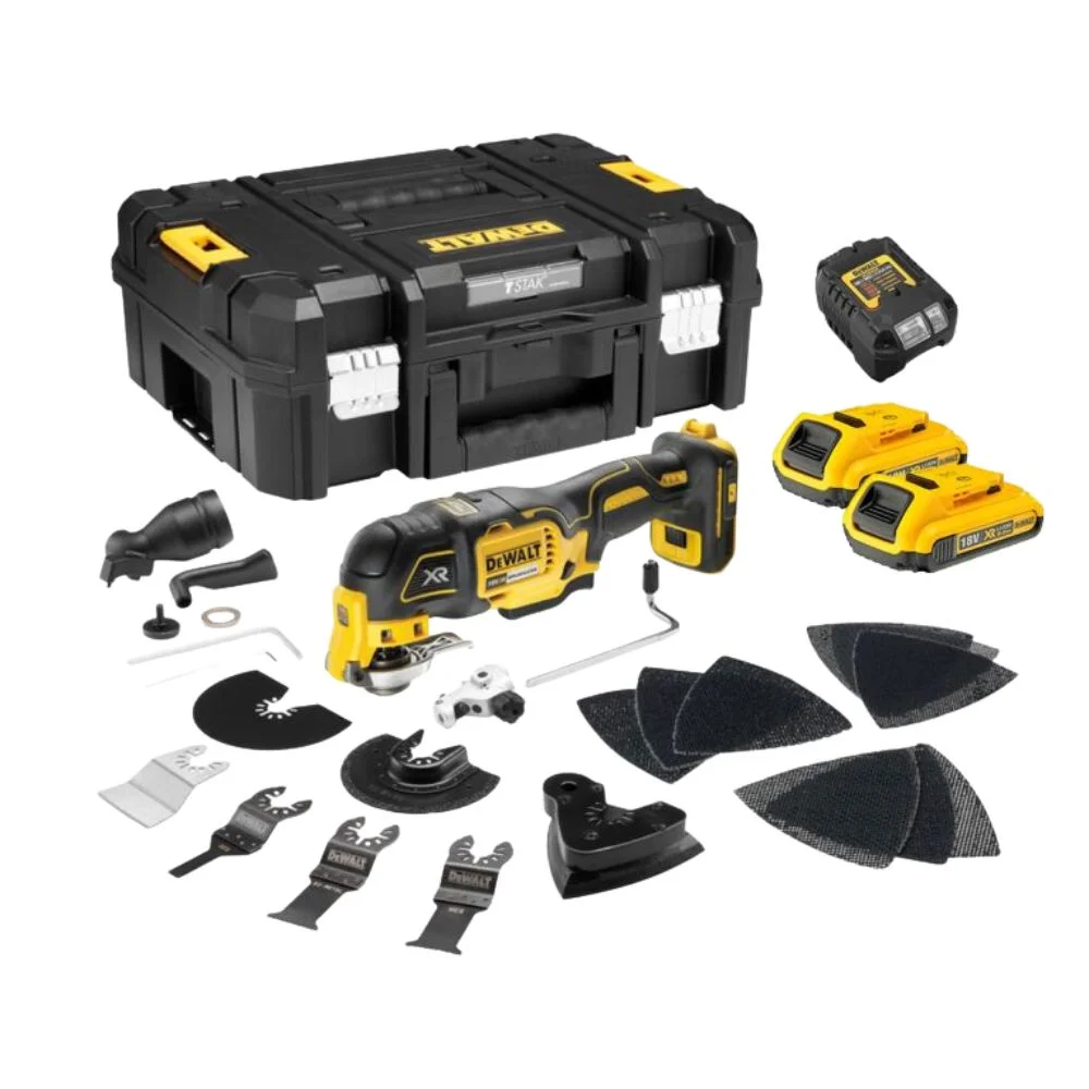 DeWALT DCS356D2 18V XR Speed Oscillating Tool With 2 x 2Ah Batteries, Charger And TSTAK Case