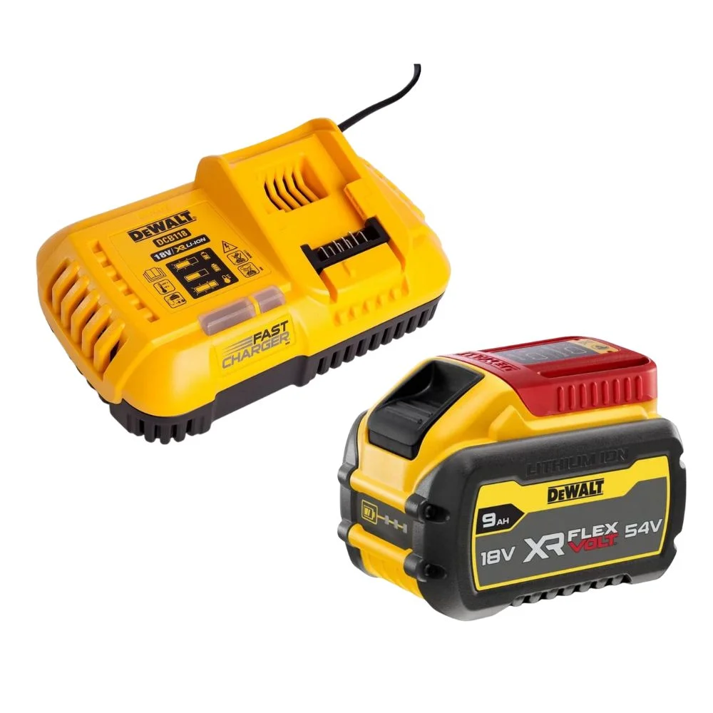 DeWALT DCB547 18V/54V XR FLEXVOLT 9.0Ah Battery + DCB118 Fast Charger