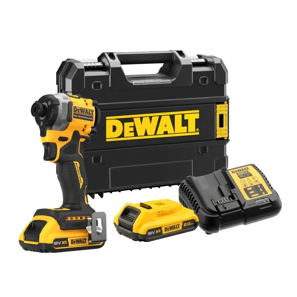 DeWALT DCF850D2T 18V XR Ultra Compact Brushless Impact Driver, 2 x 2Ah Batteries, Charger & TSTAK Case